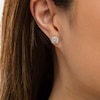 0.52 CT. T.W. Diamond Cushion-Shaped Frame Stud Earrings in Sterling Silver