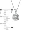 0.50 CT. T.W. Diamond Cushion-Shaped Frame Pendant in Sterling Silver