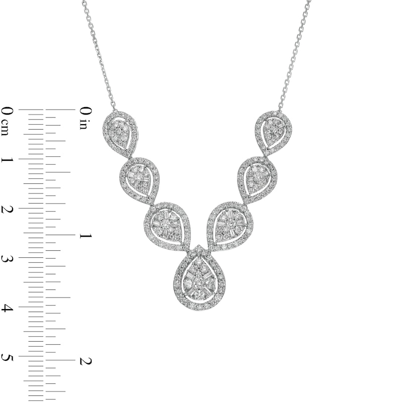 Main Image 3 of 2.00 CT. T.W. Composite Pear-Shaped Diamond Frame Necklace in 10K White Gold