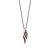 Enchanted Disney Villains Maleficent Diamond Wing Pendant and Earrings Set in Sterling Silver and 10K Rose Gold
