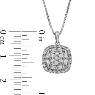 0.50 CT. T.W. Composite Cushion-Shaped Diamond Pendant in 10K White Gold