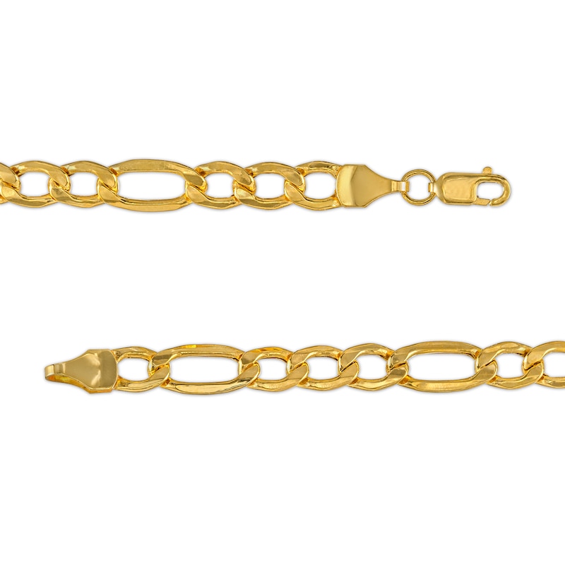 Main Image 4 of Men's 5.8mm Figaro Chain Necklace in Hollow 14K Gold - 22"