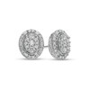 Thumbnail Image 1 of 0.50 CT. T.W. Composite Oval Diamond Frame Vintage-Style Stud Earrings in 10K White Gold