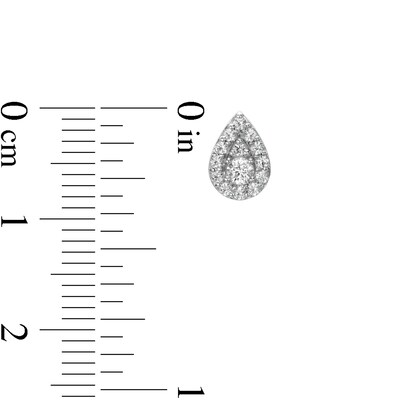 Pear-Shaped Composite White Lab-Created Sapphire Teardrop Stud Earrings in Sterling Silver