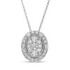 Thumbnail Image 1 of 1.00 CT. T.W. Composite Oval Diamond Frame Vintage-Style Pendant in 10K White Gold