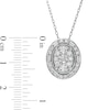 Thumbnail Image 3 of 1.00 CT. T.W. Composite Oval Diamond Frame Vintage-Style Pendant in 10K White Gold