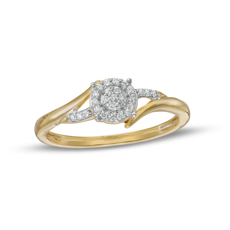 0.10 CT. T.W. Composite Diamond Bypass Promise Ring in 10K Gold