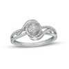 Thumbnail Image 0 of 0.13 CT. T.W. Composite Oval Diamond Frame Bypass Promise Ring in 10K White Gold