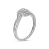 Thumbnail Image 2 of 0.13 CT. T.W. Composite Oval Diamond Frame Bypass Promise Ring in 10K White Gold