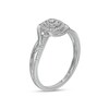 Thumbnail Image 2 of 0.13 CT. T.W. Composite Oval Diamond Frame Bypass Promise Ring in 10K White Gold