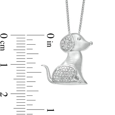 Diamond Accent Dog Pendant in Sterling Silver