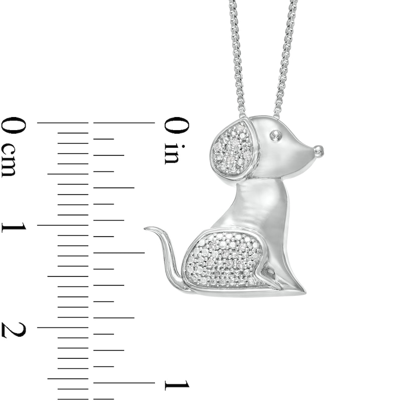 Main Image 3 of Diamond Accent Dog Pendant in Sterling Silver