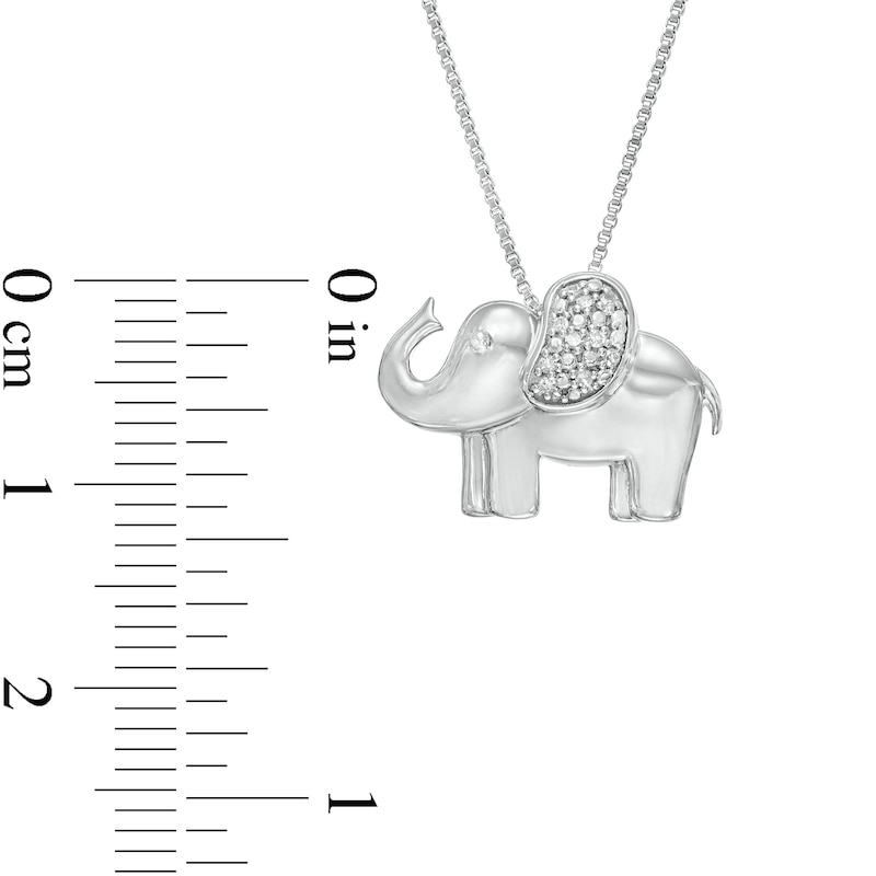Main Image 3 of Diamond Accent Elephant Pendant in Sterling Silver