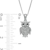 Thumbnail Image 3 of Black Enhanced and White Diamond Accent Owl Pendant in Sterling Silver