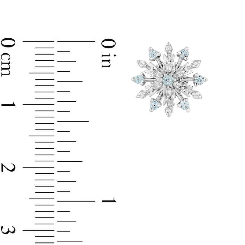 Main Image 5 of Enchanted Disney Elsa Swiss Blue Topaz and 0.147 CT. T.W. Diamond Snowflake Pendant and Earrings Set in Sterling Silver