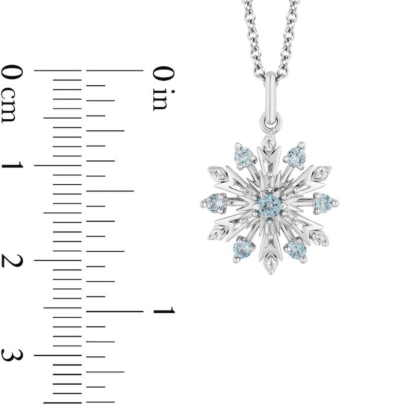 Main Image 6 of Enchanted Disney Elsa Swiss Blue Topaz and 0.147 CT. T.W. Diamond Snowflake Pendant and Earrings Set in Sterling Silver