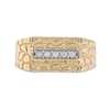 Men's Diamond Accent Five Stone Rectangle Nugget Wedding Band in 10K Gold