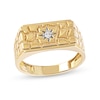 Thumbnail Image 0 of Men's 0.05 CT. T.W. Diamond Solitaire Star Nugget Wedding Band in 10K Gold