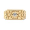 Thumbnail Image 2 of Men's 0.05 CT. T.W. Diamond Solitaire Star Nugget Wedding Band in 10K Gold