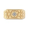 Thumbnail Image 2 of Men's 0.05 CT. T.W. Diamond Solitaire Star Nugget Wedding Band in 10K Gold