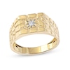 Thumbnail Image 0 of Men's 0.05 CT. T.W. Diamond Solitaire Star Nugget Wedding Band in 10K Gold