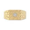 Thumbnail Image 2 of Men's 0.05 CT. T.W. Diamond Solitaire Star Nugget Wedding Band in 10K Gold