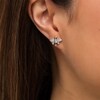 Black Enhanced and White Diamond Accent Bee Stud Earrings in Sterling Silver