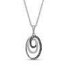 Thumbnail Image 1 of 0.16 CT. T.W. Black Enhanced and White Diamond Oval Spiral Pendant in Sterling Silver