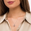 Thumbnail Image 2 of 0.16 CT. T.W. Black Enhanced and White Diamond Oval Spiral Pendant in Sterling Silver
