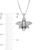 Black Enhanced and White Diamond Accent Bee Pendant in Sterling Silver