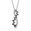 Thumbnail Image 1 of 0.25 CT. T.W. Black Enhanced Diamond Scatter Twist Pendant in Sterling Silver