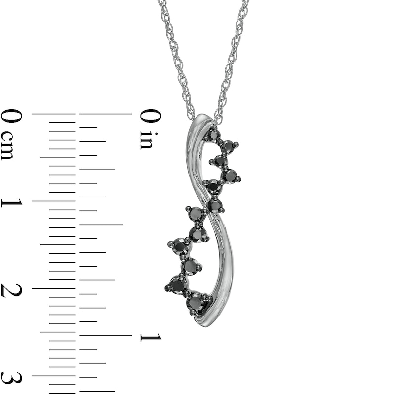 0.25 CT. T.W. Black Enhanced Diamond Scatter Twist Pendant in Sterling Silver
