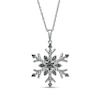 Thumbnail Image 0 of 0.10 CT. T.W. Black Enhanced Diamond Snowflake Pendant in Sterling Silver