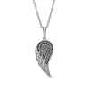 Thumbnail Image 0 of 0.04 CT. T.W. Black Enhanced and White Diamond Wing Pendant in Sterling Silver