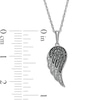 Thumbnail Image 2 of 0.04 CT. T.W. Black Enhanced and White Diamond Wing Pendant in Sterling Silver