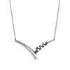 0.20 CT. T.W. Black Enhanced and White Diamond Chevron Necklace is fashioned in Sterling Silver
