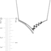 0.20 CT. T.W. Black Enhanced and White Diamond Chevron Necklace is fashioned in Sterling Silver