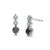 Thumbnail Image 1 of 0.25 CT. T.W. Black Enhanced and White Diamond Drop Earrings in Sterling Silver