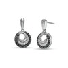 Thumbnail Image 1 of 0.20 CT. T.W. Black Enhanced and White Diamond Spiral Drop Earrings in Sterling Silver