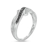 Thumbnail Image 3 of 0.25 CT. T.W. Black Enhanced and White Diamond Bypass Ring in Sterling Silver