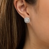 Thumbnail Image 2 of 1.00 CT. T.W. Composite Cushion-Shaped Diamond Stud Earrings in 10K White Gold