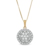 Thumbnail Image 1 of 0.50 CT. T.W. Composite Oval Diamond Frame Pendant in 10K Gold