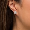 Thumbnail Image 2 of 1.00 CT. T.W. Diamond Frame Pear-Shaped Stud Earrings in 10K Gold