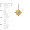 Thumbnail Image 3 of Enchanted Disney Jasmine Swiss Blue Topaz and 0.04 CT. T.W. Diamond Flower Drop Earrings in Sterling Silver and 10K Gold
