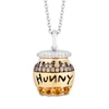 Disney Treasures Winnie the Pooh Citrine and 0.085 CT. T.W. Diamond "Hunny" Pot Pendant in Sterling Silver and 10K Gold