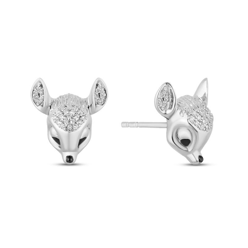 Main Image 1 of Disney Treasures Bambi 0.115 CT. T.W. Diamond Stud Earrings in Sterling Silver