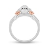 Thumbnail Image 2 of Disney Treasures Bambi 0.085 CT. T.W. Diamond Floral Shank Ring in Sterling Silver and 10K Rose Gold