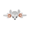 Thumbnail Image 3 of Disney Treasures Bambi 0.085 CT. T.W. Diamond Floral Shank Ring in Sterling Silver and 10K Rose Gold