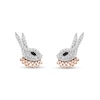 Thumbnail Image 2 of Disney Treasures Alice in Wonderland 0.145 CT. T.W. Diamond White Rabbit Earrings in Sterling Silver and 10K Rose Gold