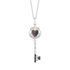 Disney Treasures Alice in Wonderland Garnet and 0.085 CT. T.W. Diamond Red Queen Pendent in Sterling Silver and 10K Gold